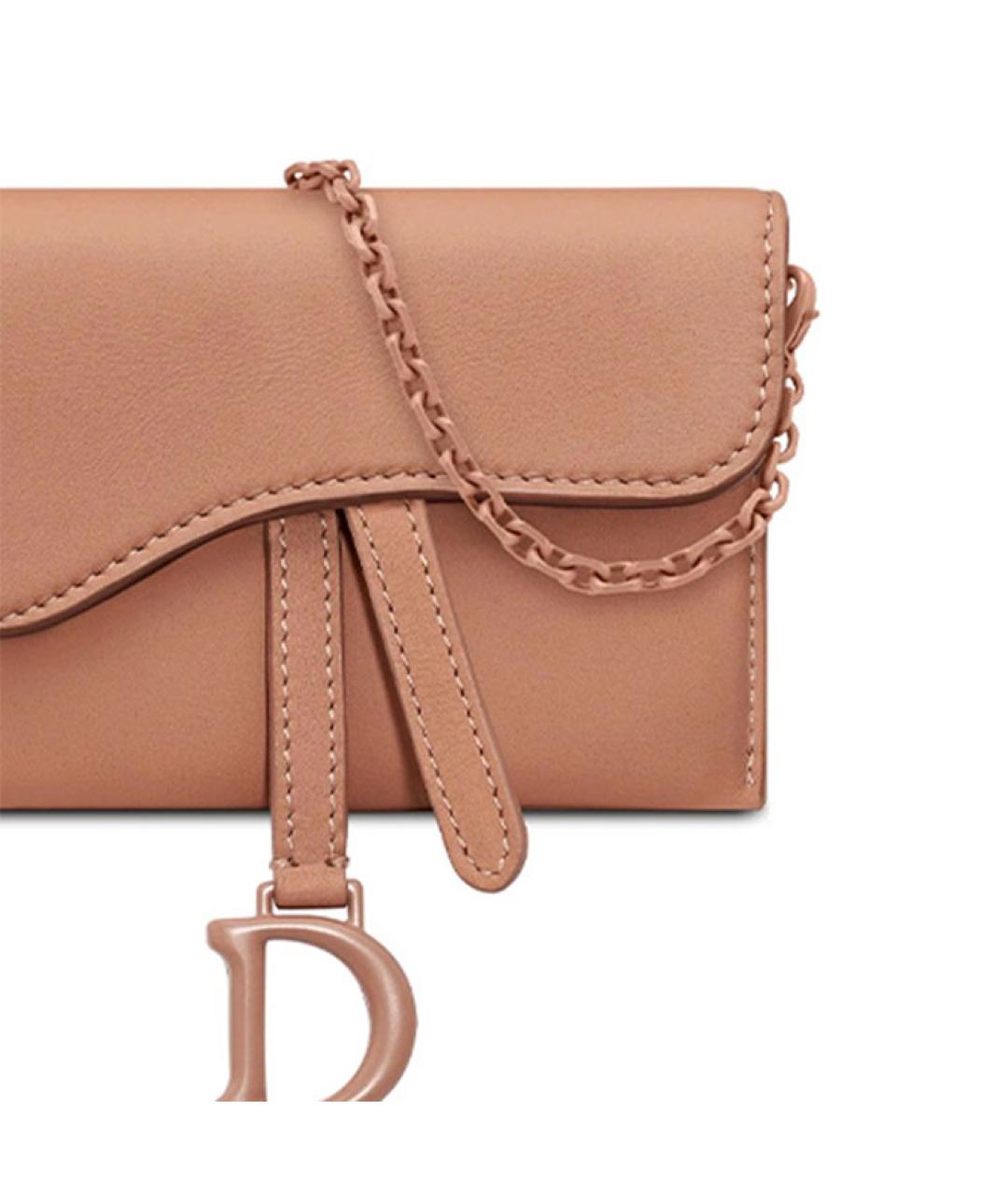 CHRISTIAN DIOR Бежевая кожаная сумка через плечо, фото 6