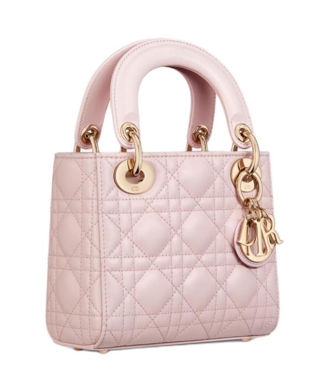 CHRISTIAN DIOR Розовая кожаная сумка через плечо, фото 4