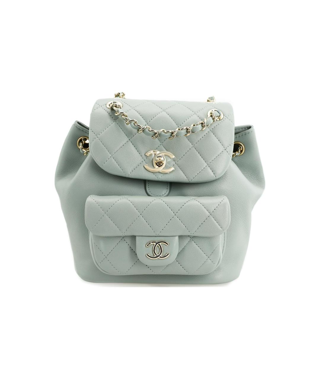 CHANEL Бирюзовый кожаный рюкзак, фото 1