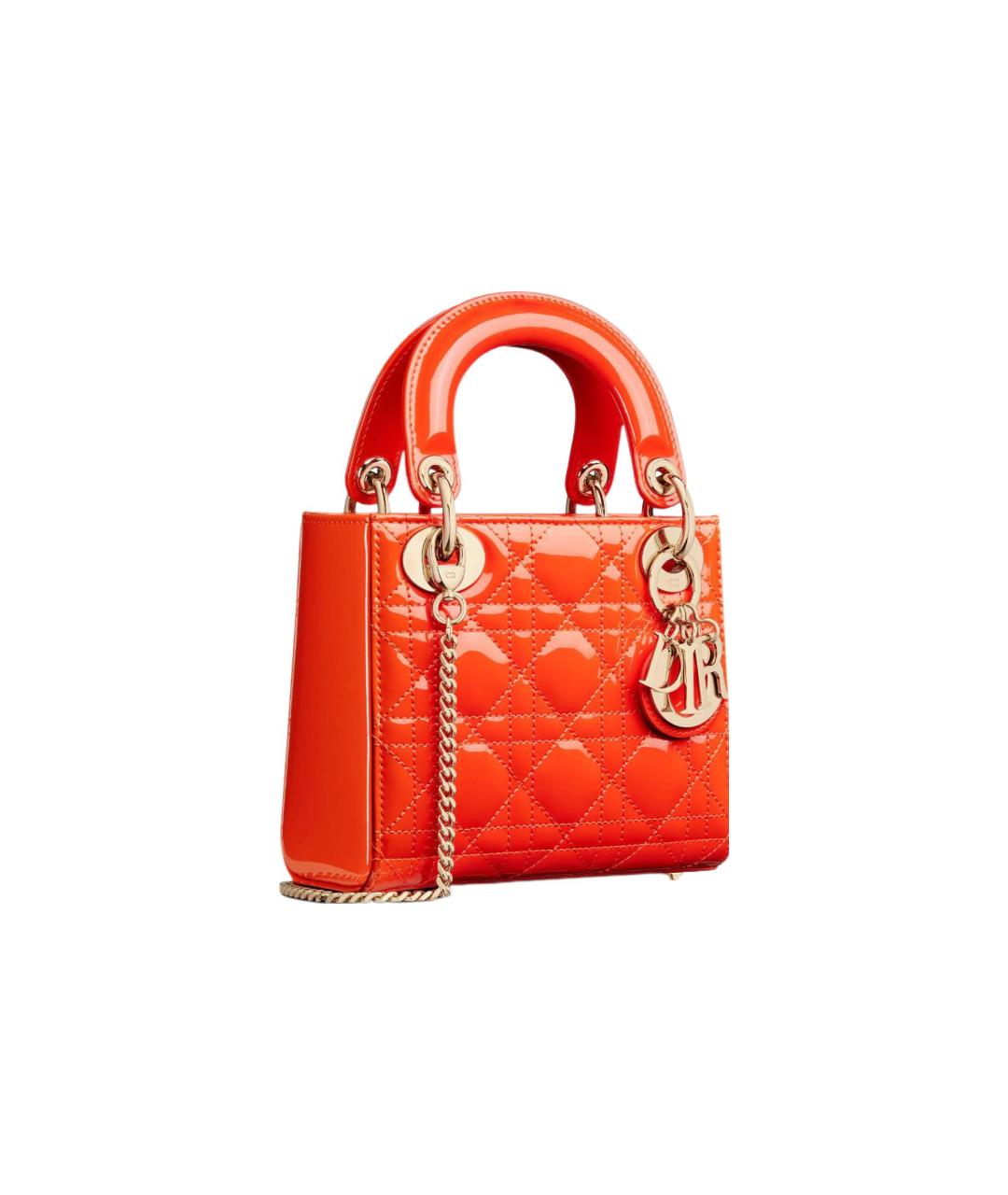 CHRISTIAN DIOR Оранжевая кожаная сумка через плечо, фото 2