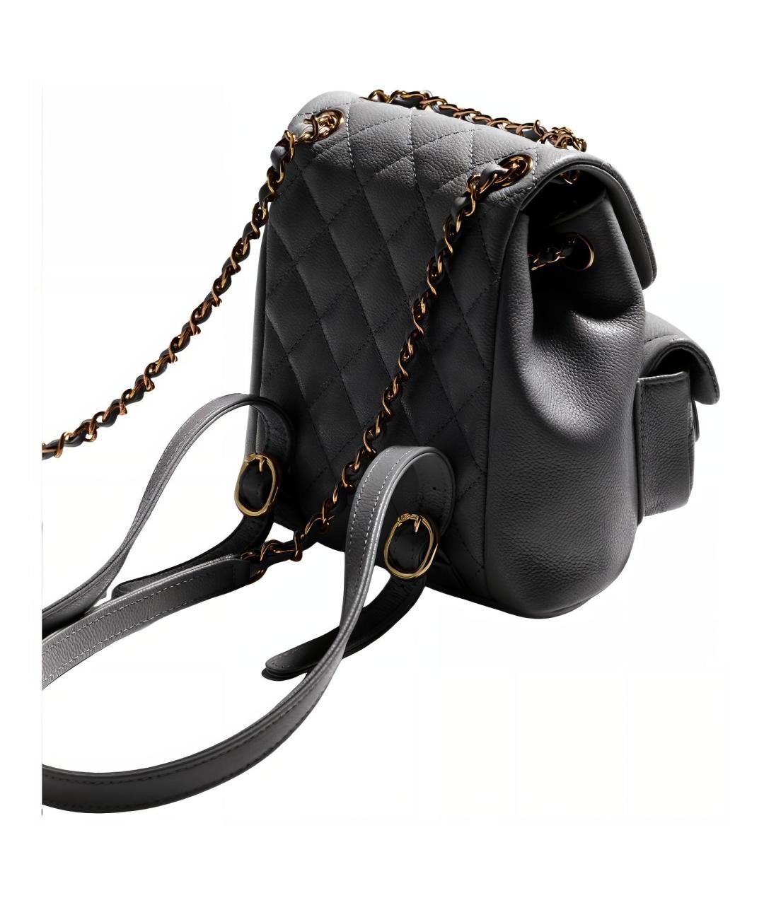 CHANEL Серый кожаный рюкзак, фото 3