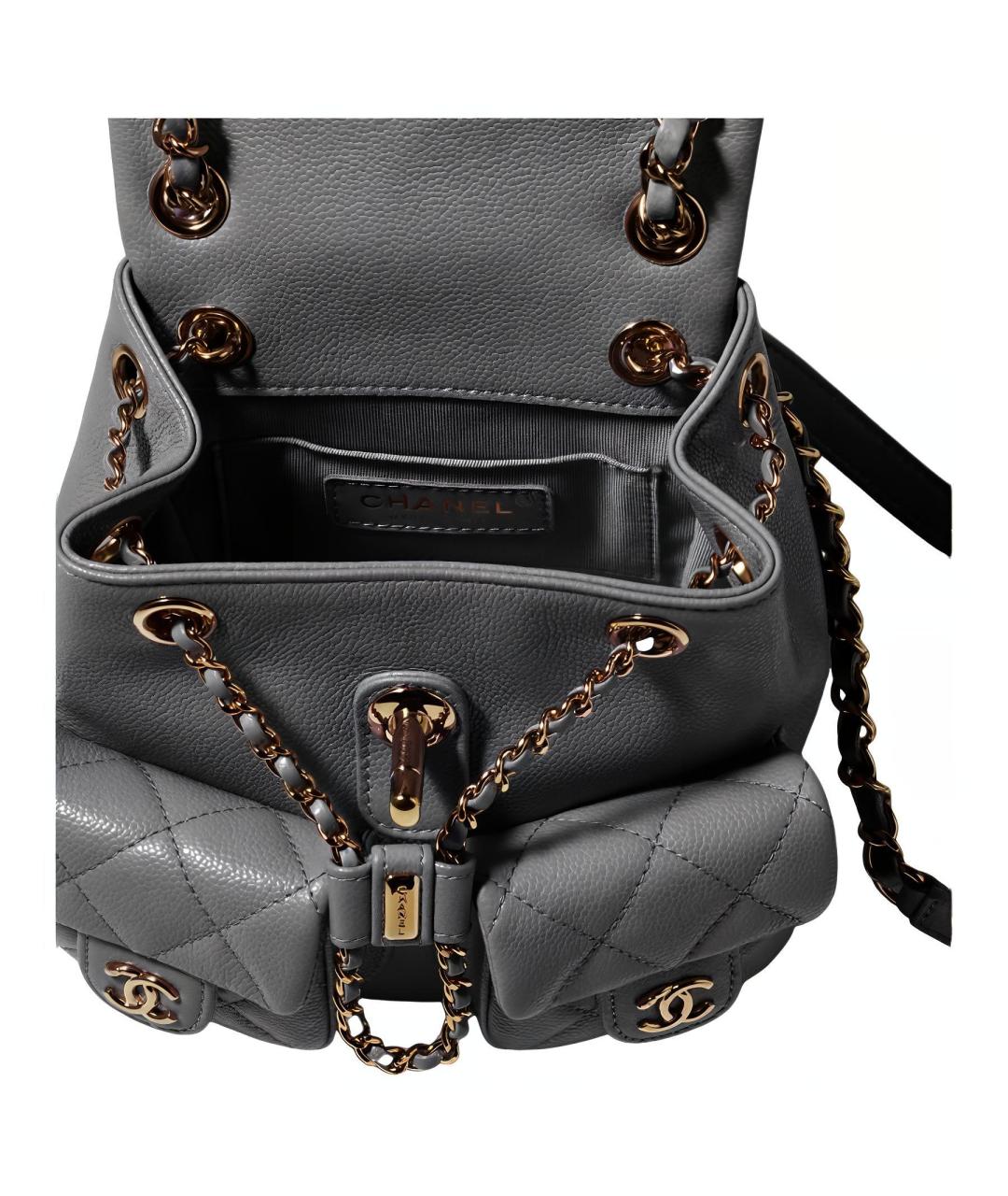 CHANEL Серый кожаный рюкзак, фото 4