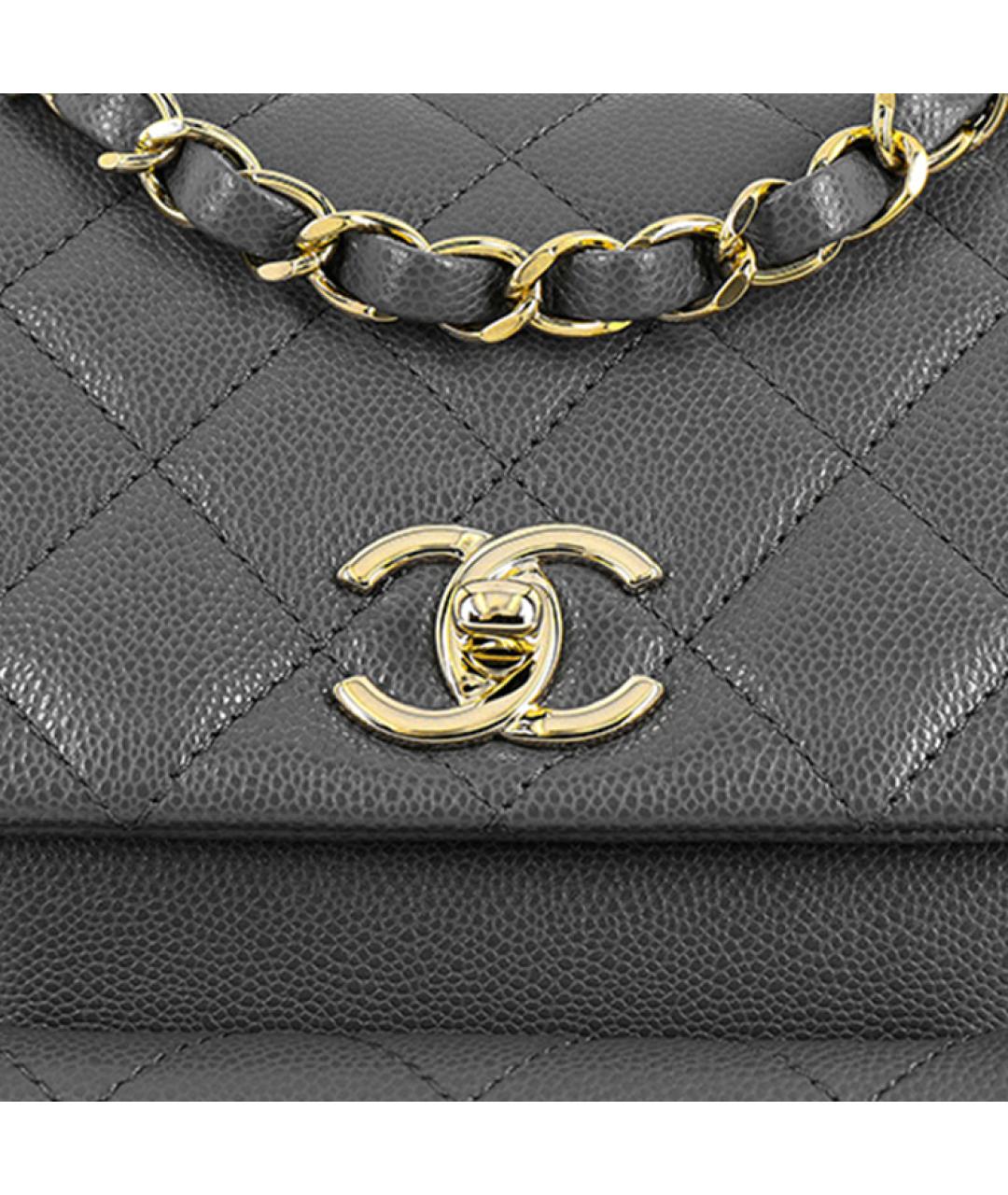 CHANEL Серый кожаный рюкзак, фото 6