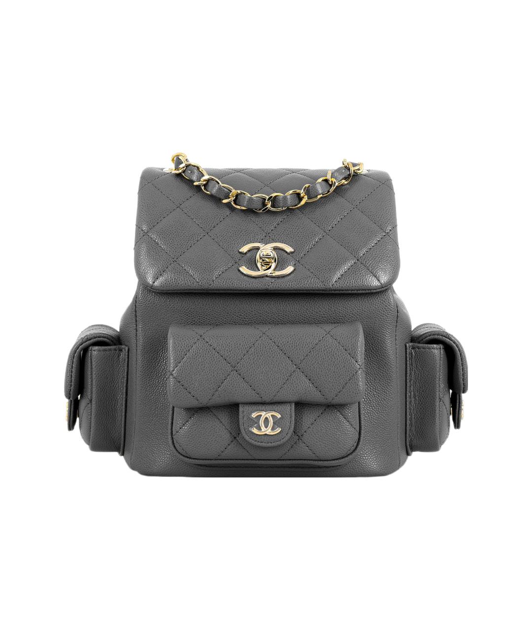 CHANEL Серый кожаный рюкзак, фото 1