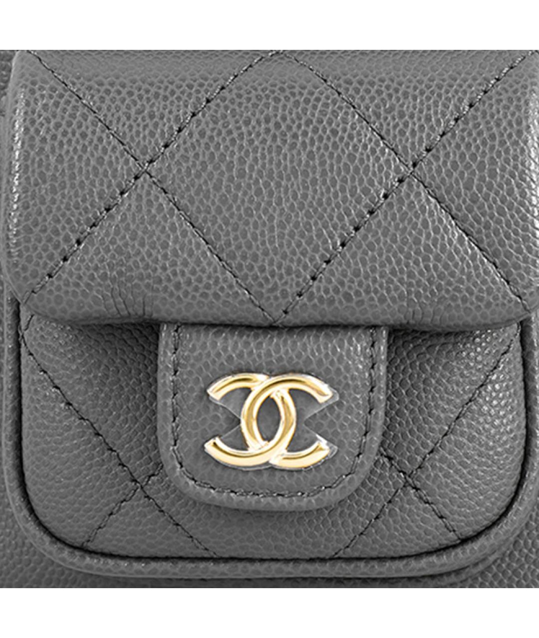 CHANEL Серый кожаный рюкзак, фото 5