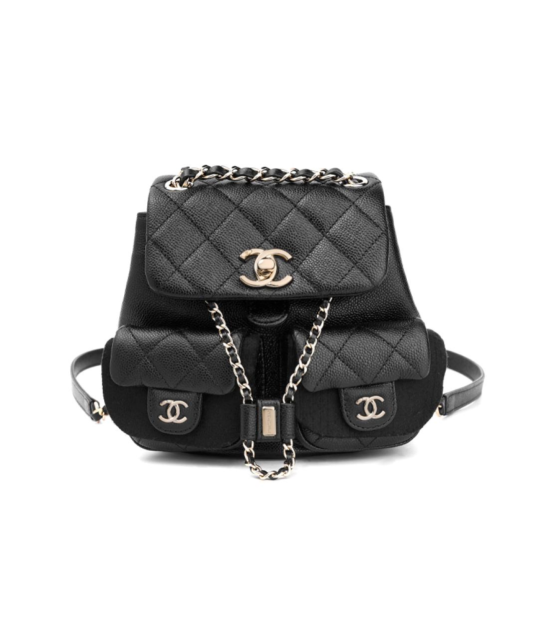 CHANEL Черный кожаный рюкзак, фото 1