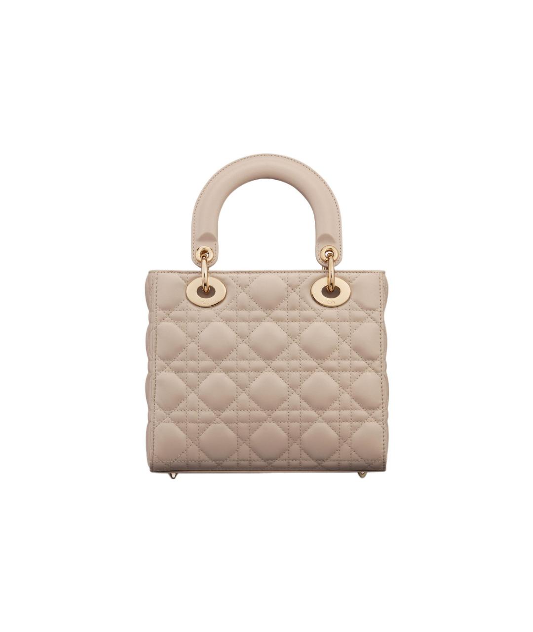 CHRISTIAN DIOR Бежевая кожаная сумка через плечо, фото 4