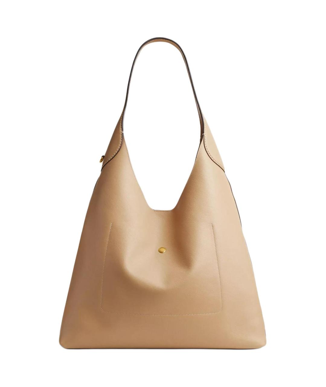 COACH Бежевая кожаная сумка через плечо, фото 3