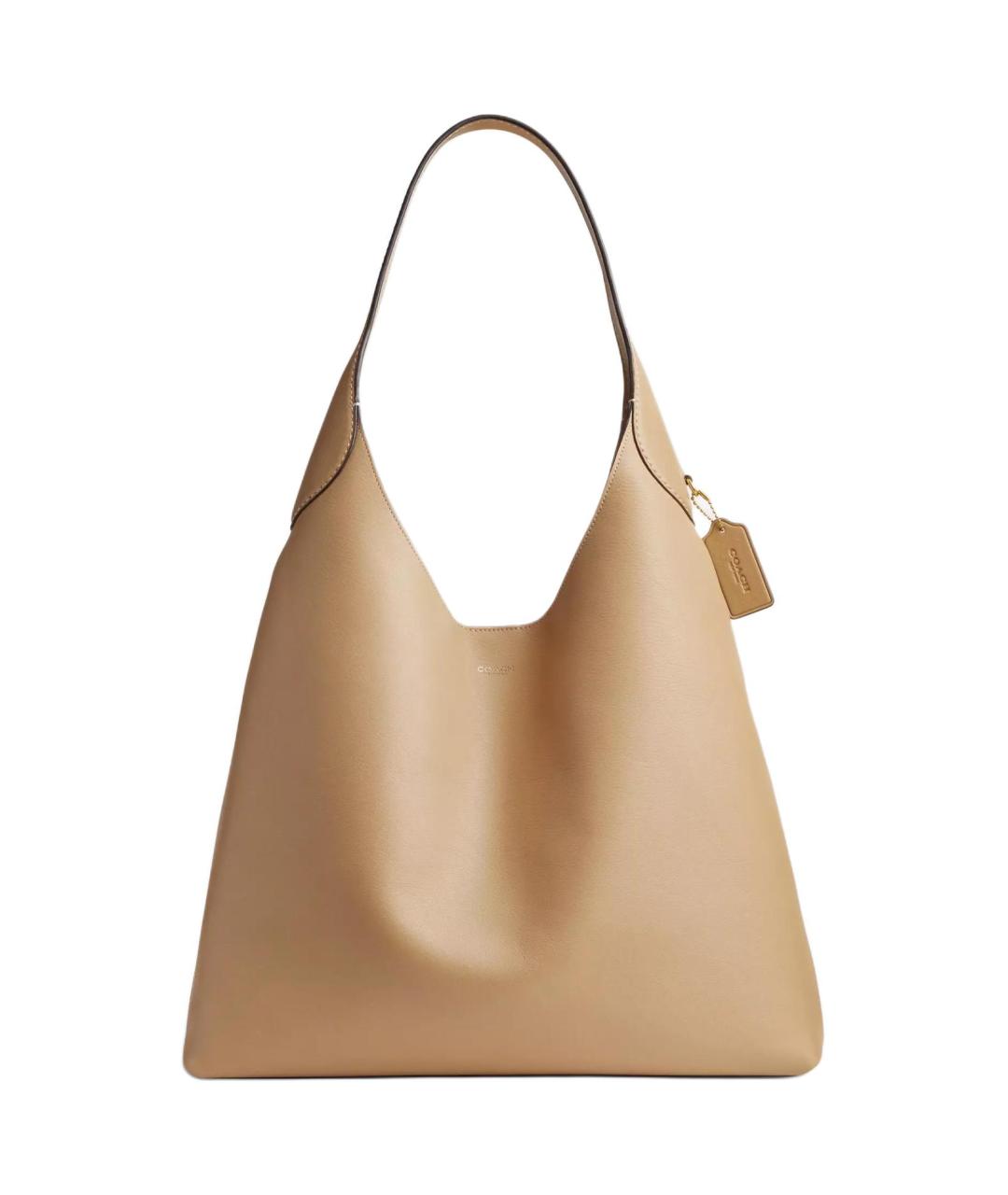COACH Бежевая кожаная сумка через плечо, фото 1