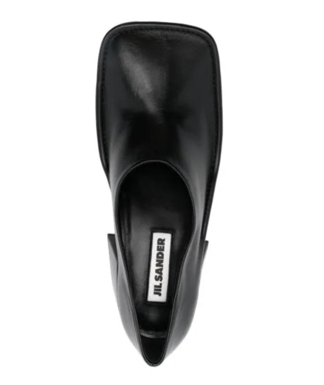 JIL SANDER Черные кожаные туфли, фото 3