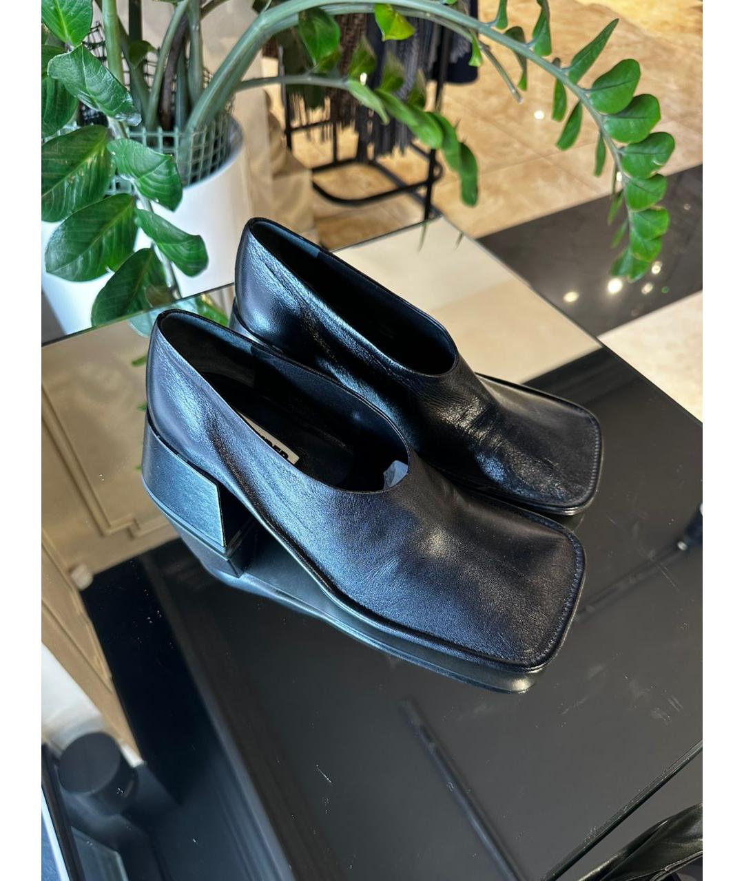 JIL SANDER Черные кожаные туфли, фото 5