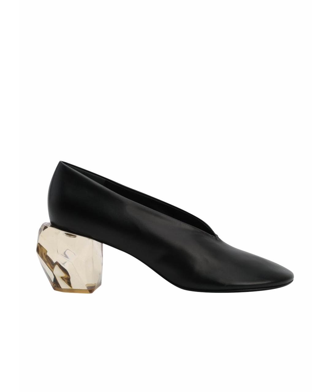 JIL SANDER Черные кожаные туфли, фото 1