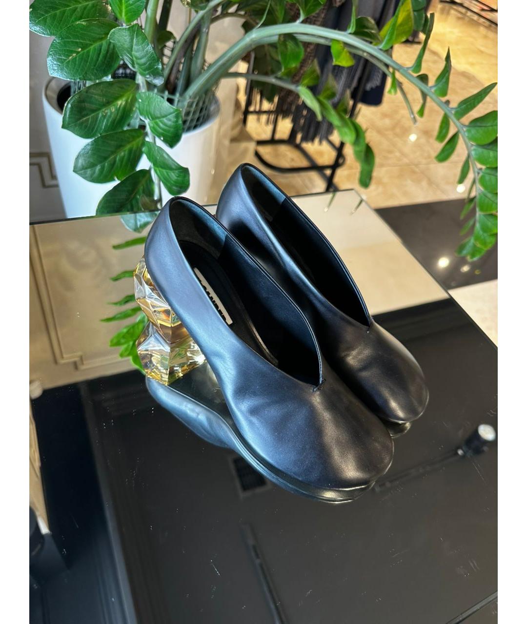 JIL SANDER Черные кожаные туфли, фото 4