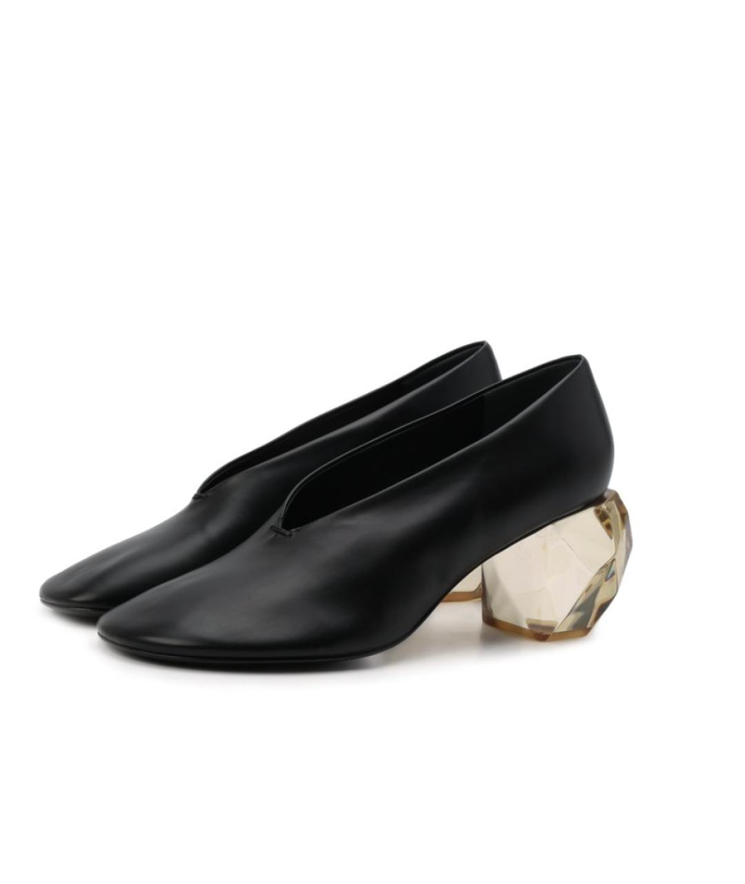JIL SANDER Черные кожаные туфли, фото 3