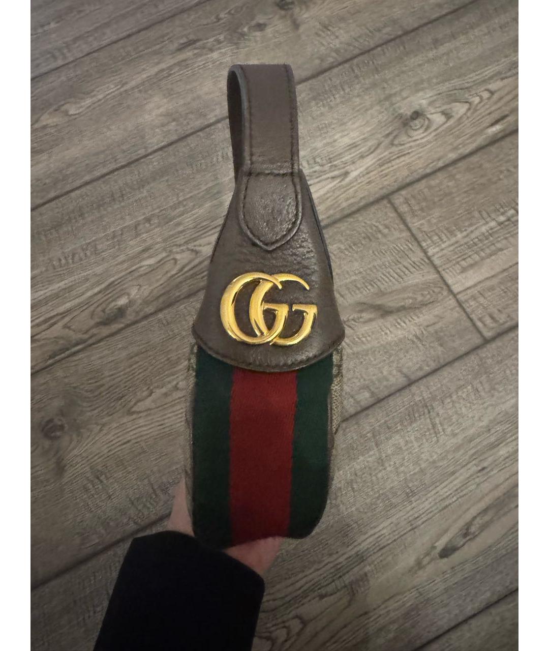 GUCCI Коричневая кожаная сумка с короткими ручками, фото 2