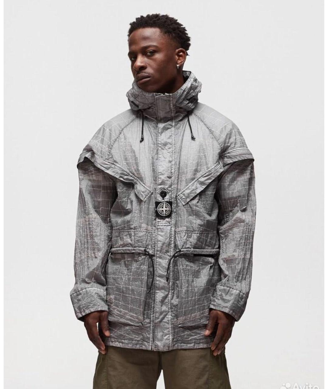 STONE ISLAND Серая полиэстеровая куртка, фото 8