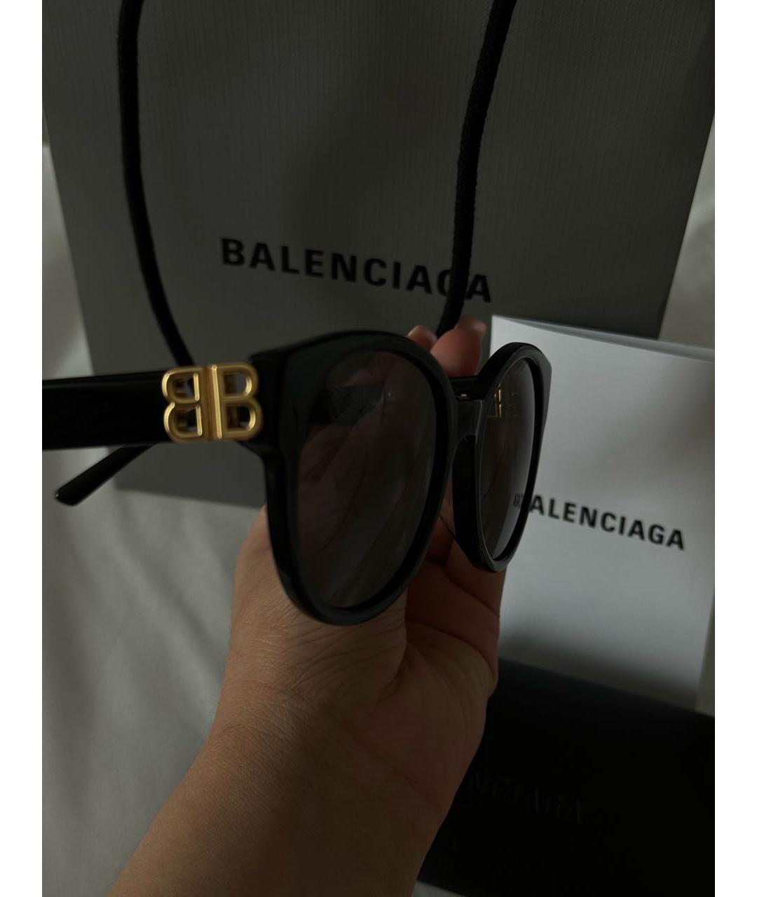 BALENCIAGA Черные пластиковые солнцезащитные очки, фото 5