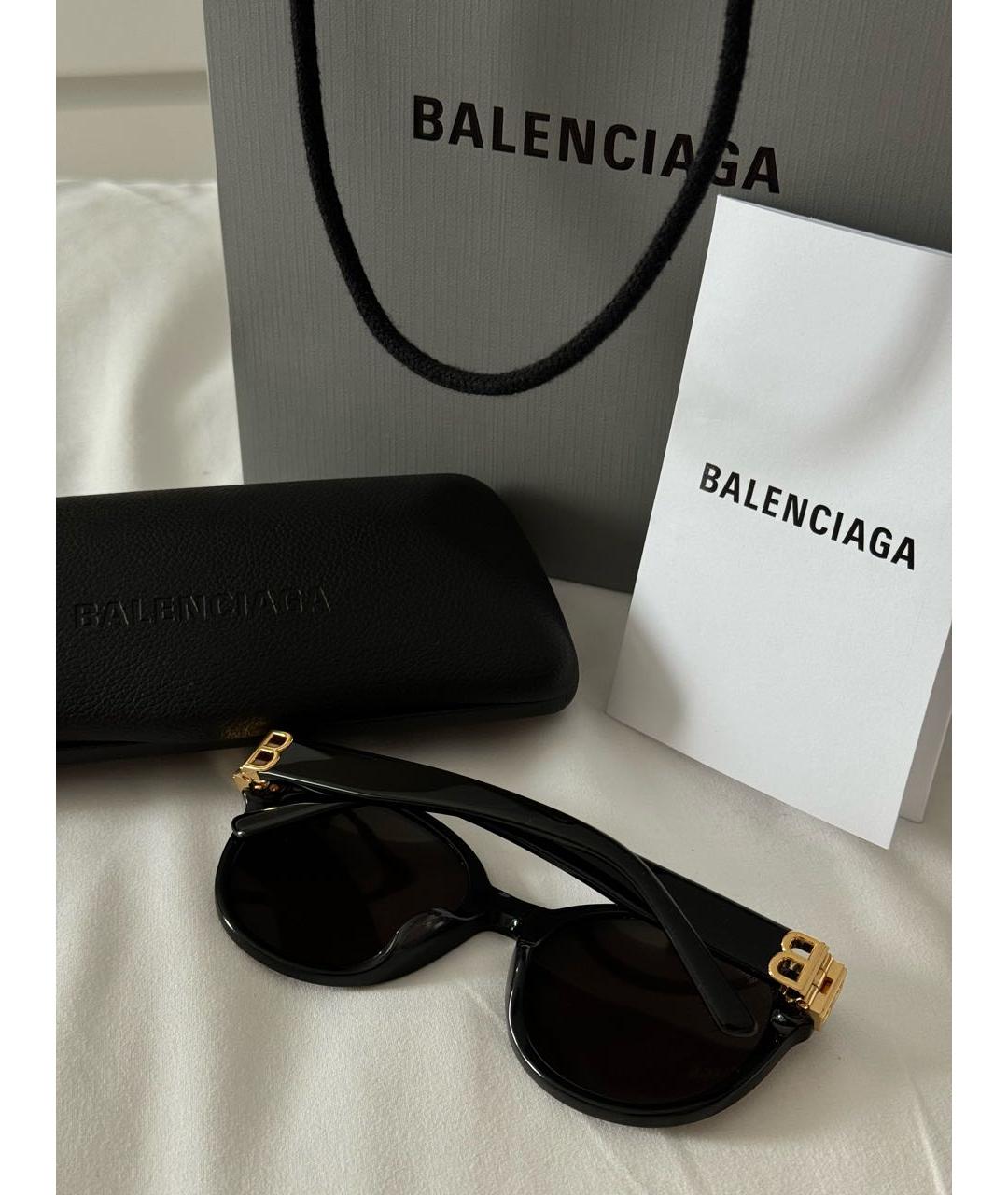 BALENCIAGA Черные пластиковые солнцезащитные очки, фото 4