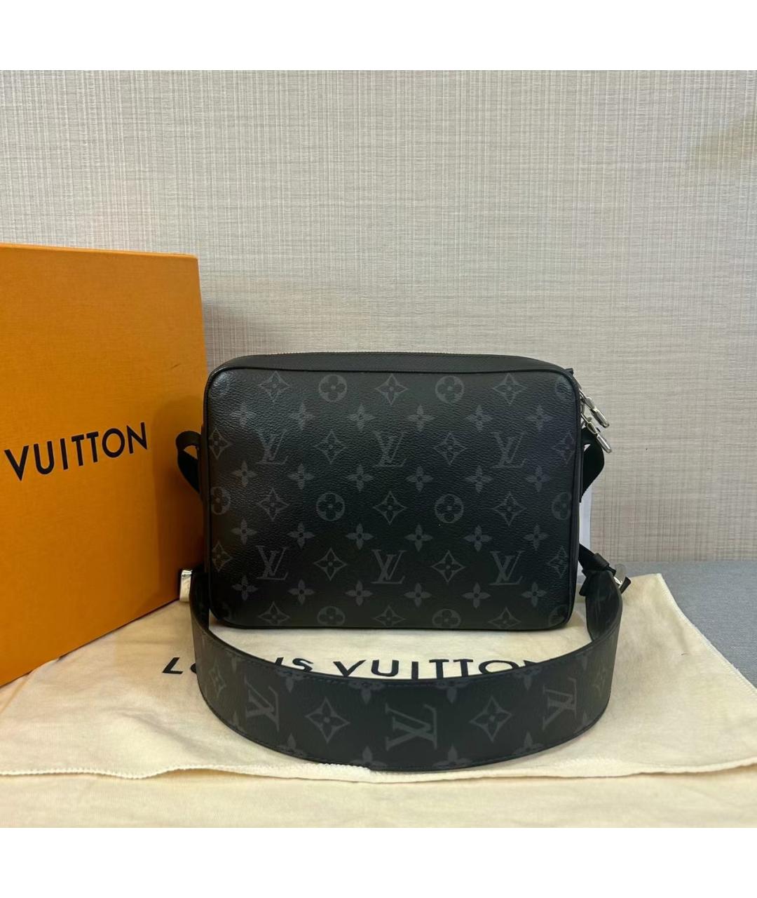 LOUIS VUITTON Черная кожаная сумка через плечо, фото 2