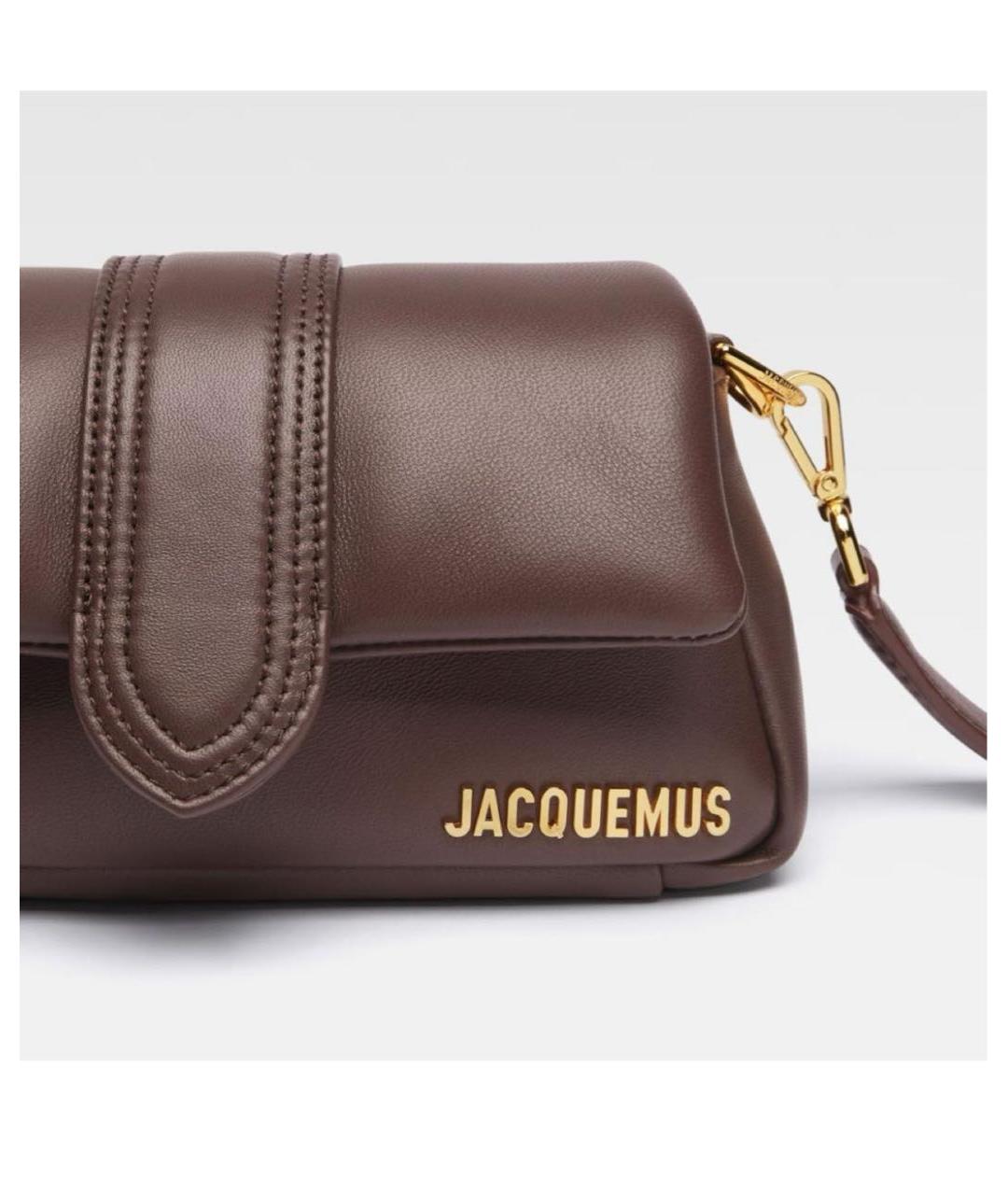 JACQUEMUS Коричневая кожаная сумка через плечо, фото 2