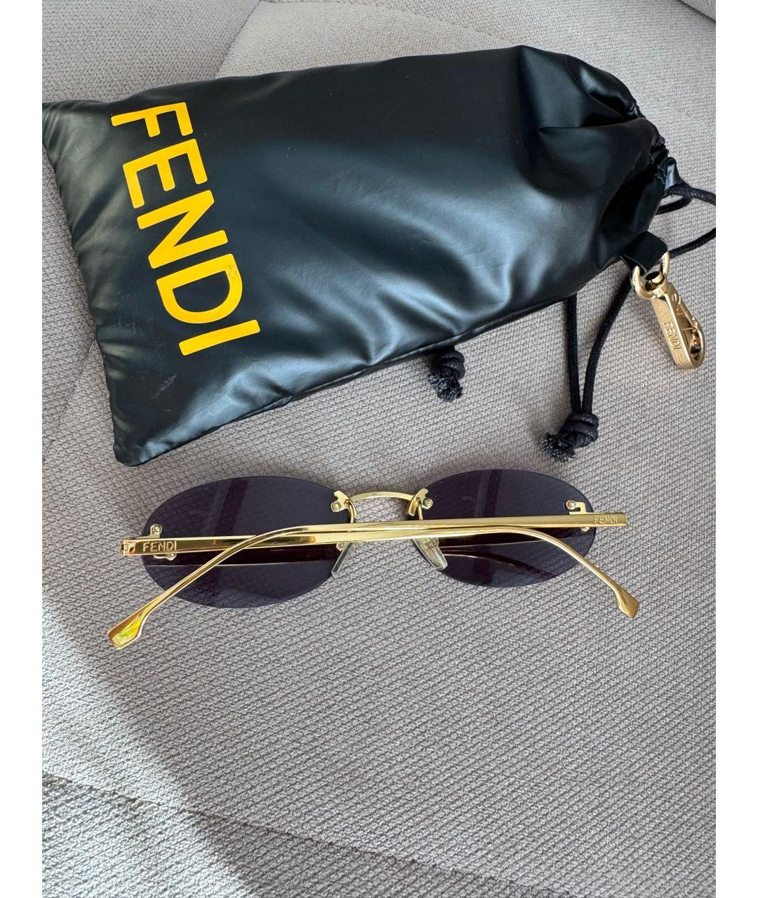 FENDI Темно-синие металлические солнцезащитные очки, фото 4