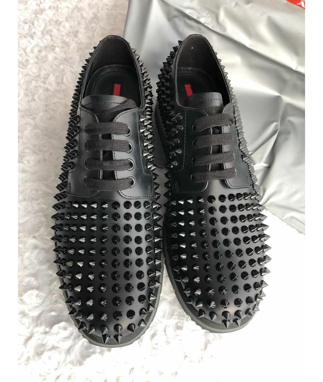 PRADA Черные кожаные туфли, фото 4