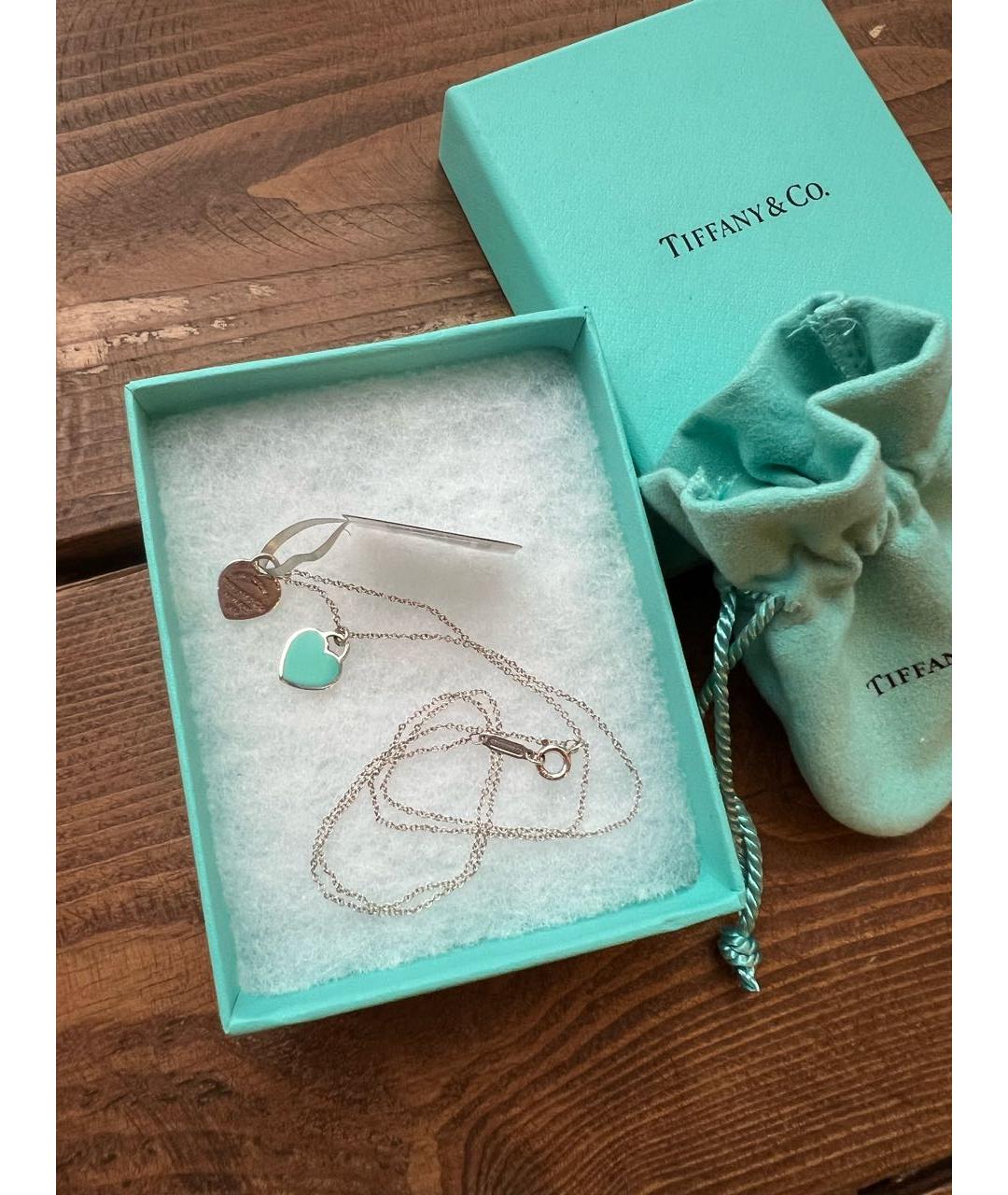 TIFFANY&CO Бирюзовая серебряная подвеска, фото 5