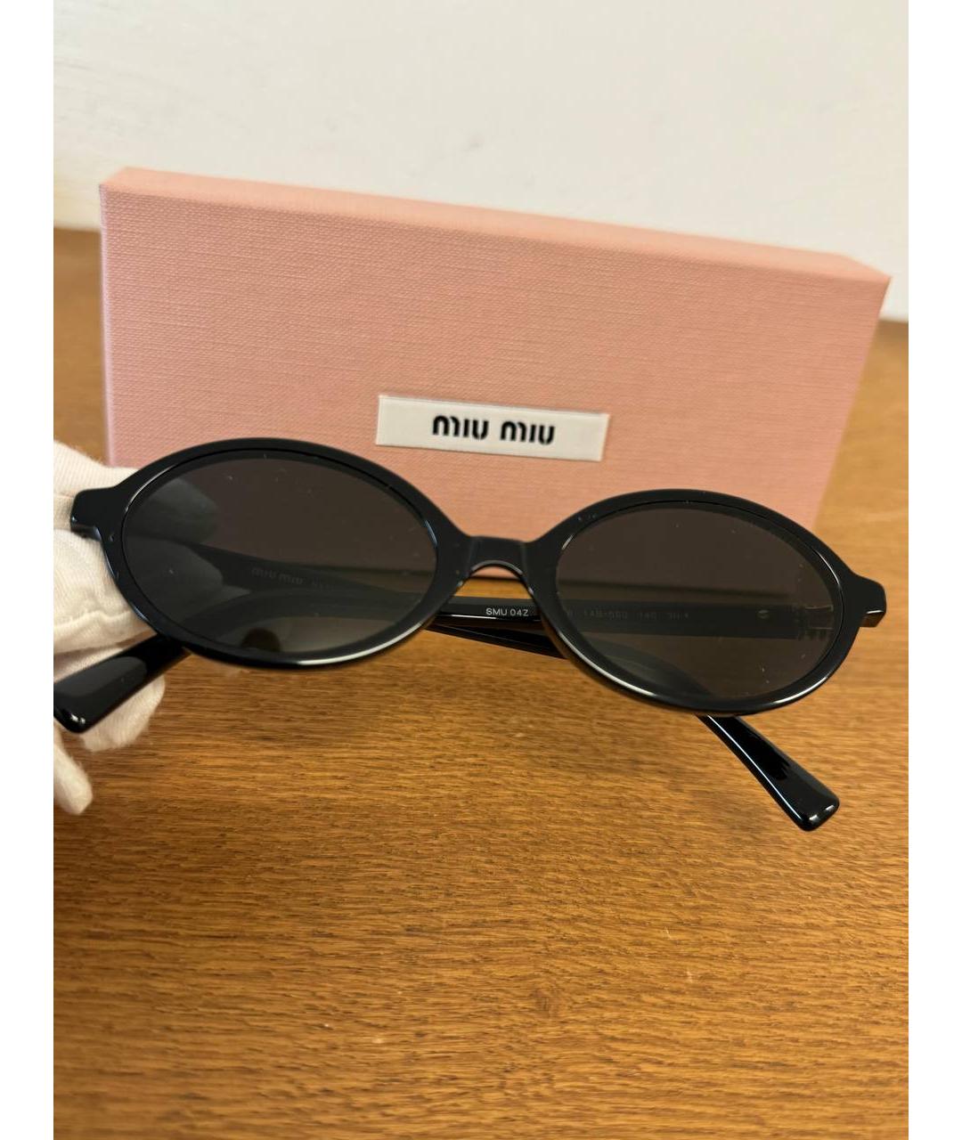 MIU MIU Черные пластиковые солнцезащитные очки, фото 5