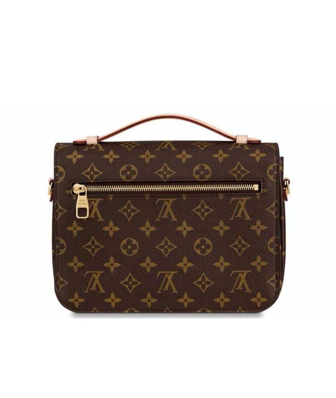 LOUIS VUITTON Коричневая кожаная сумка через плечо, фото 3