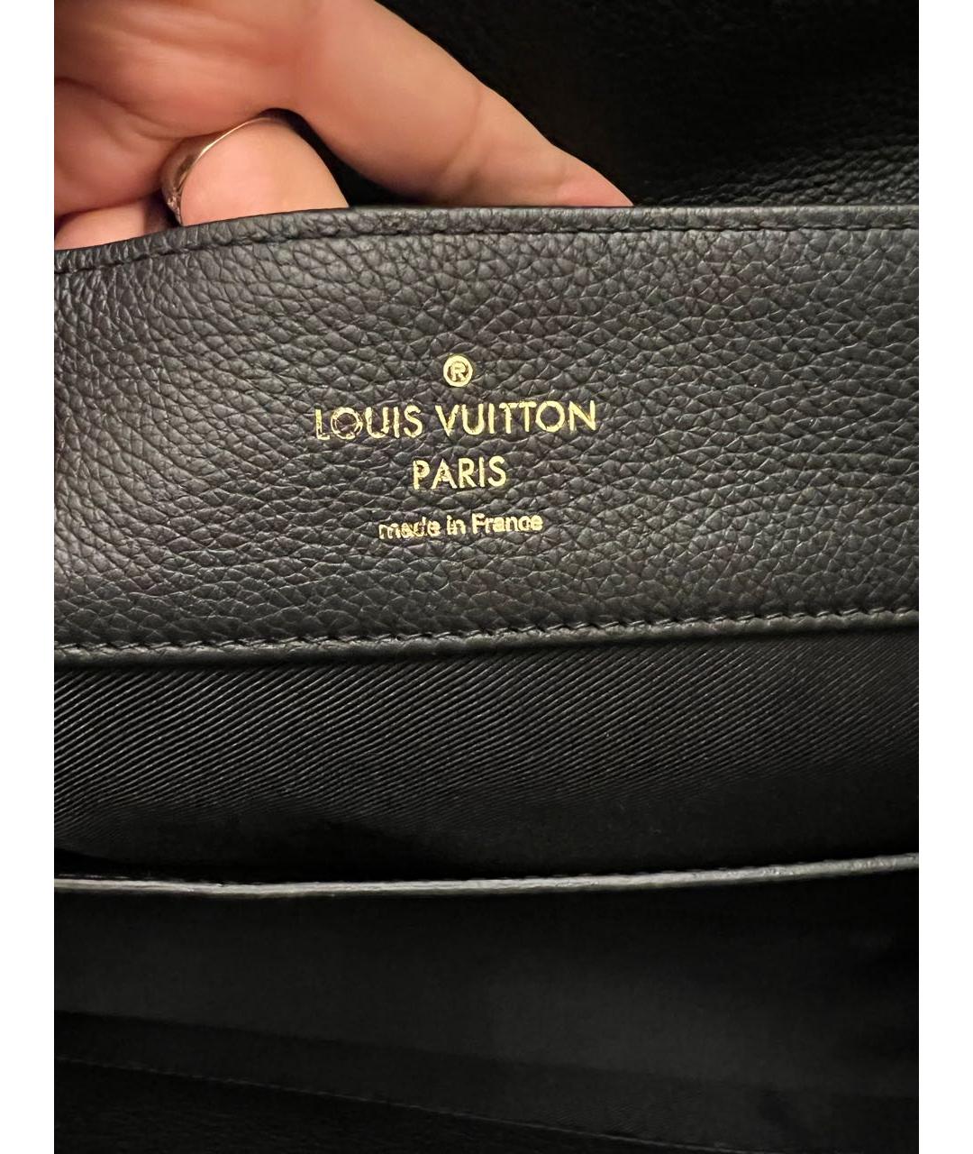 LOUIS VUITTON Черная кожаная сумка тоут, фото 6