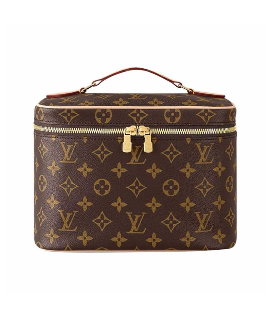 LOUIS VUITTON Коричневая кожаная косметичка, фото 1