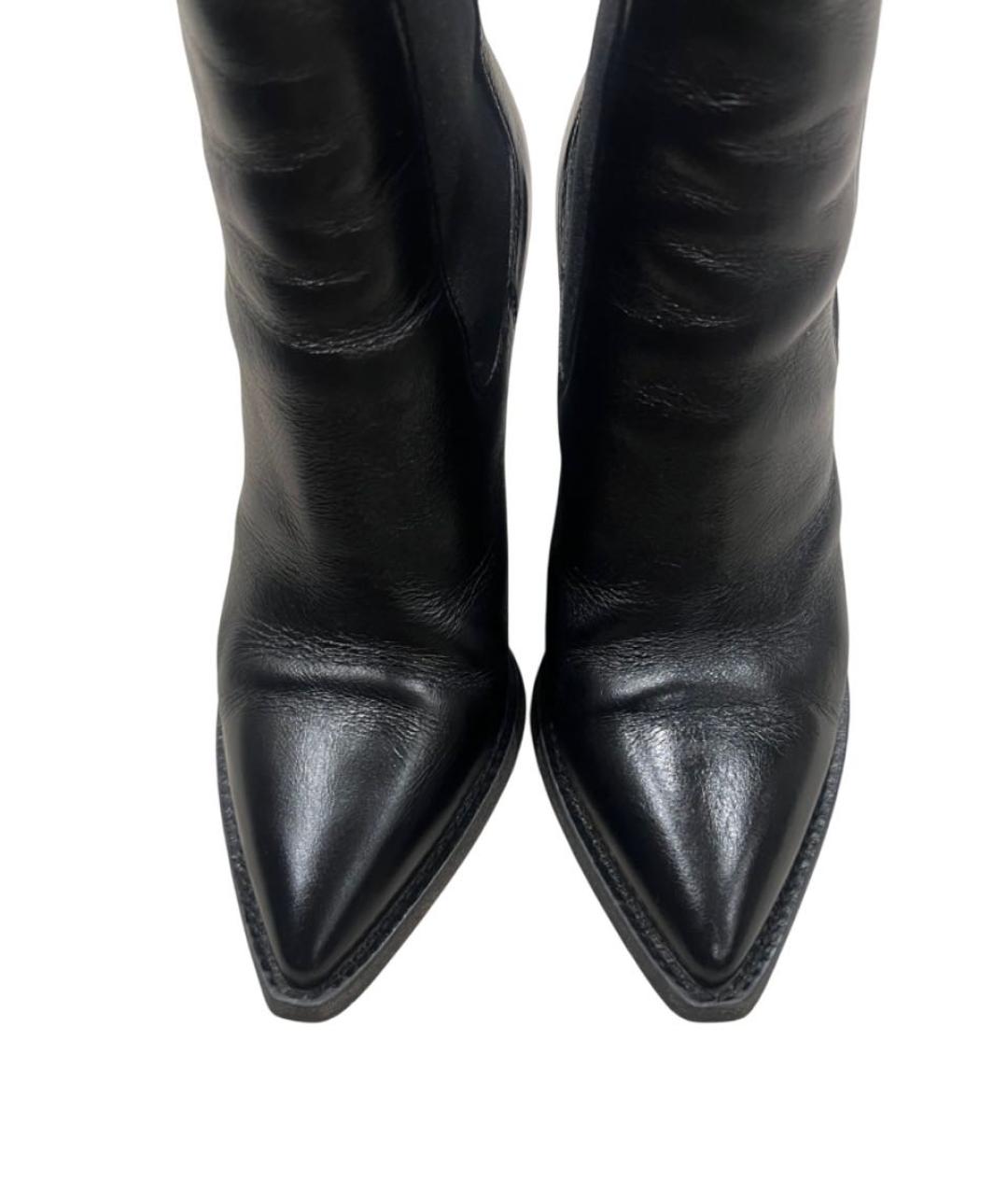 SAINT LAURENT Черные кожаные ботинки, фото 2