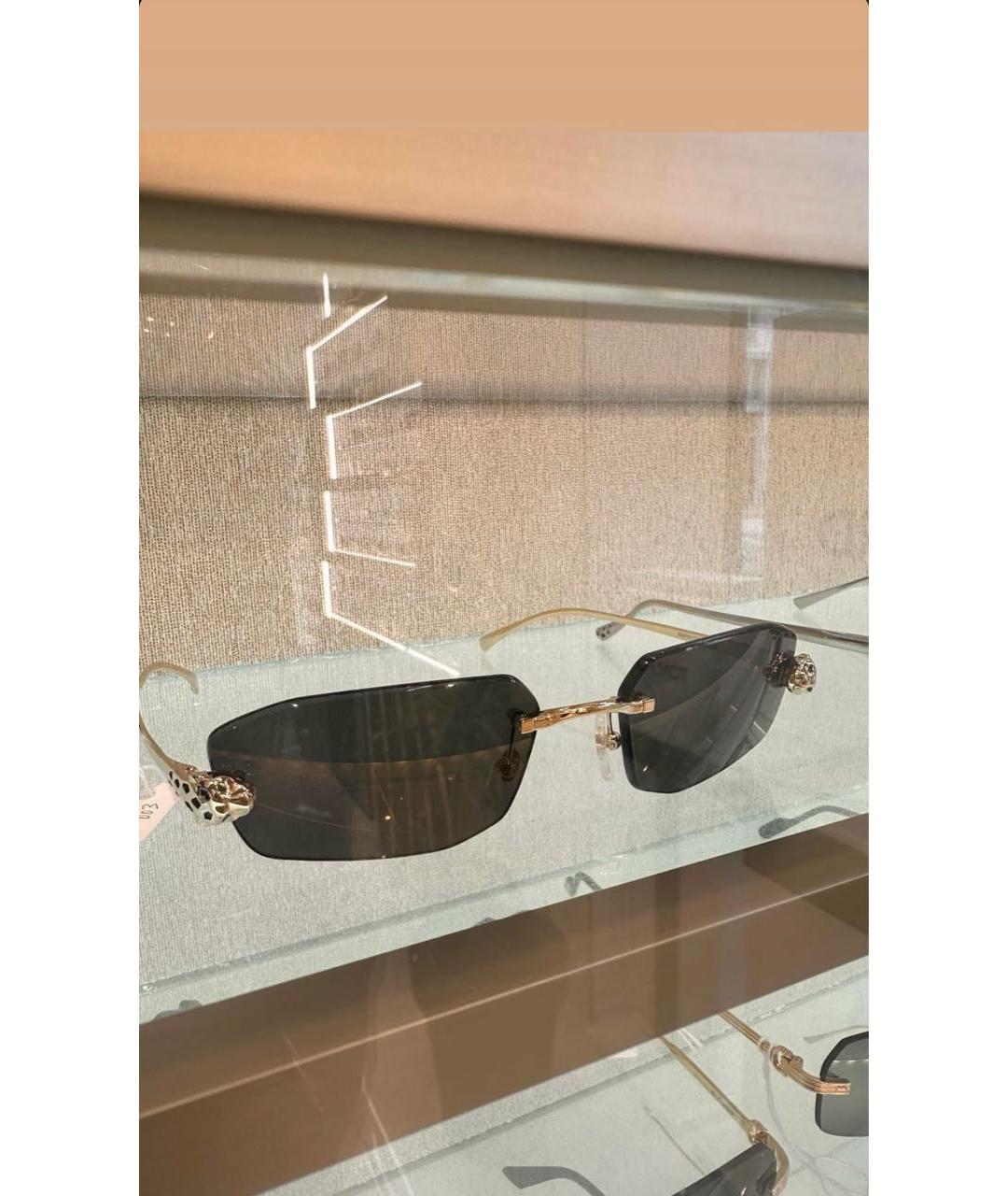 CARTIER Антрацитовые металлические солнцезащитные очки, фото 2