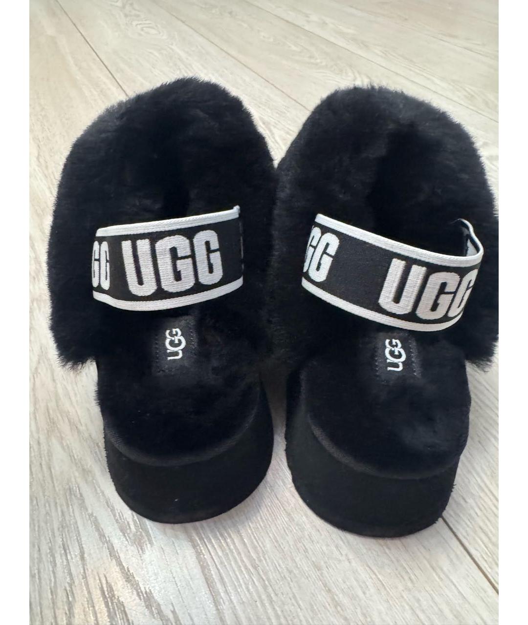 UGG AUSTRALIA Черные замшевые сабо, фото 6