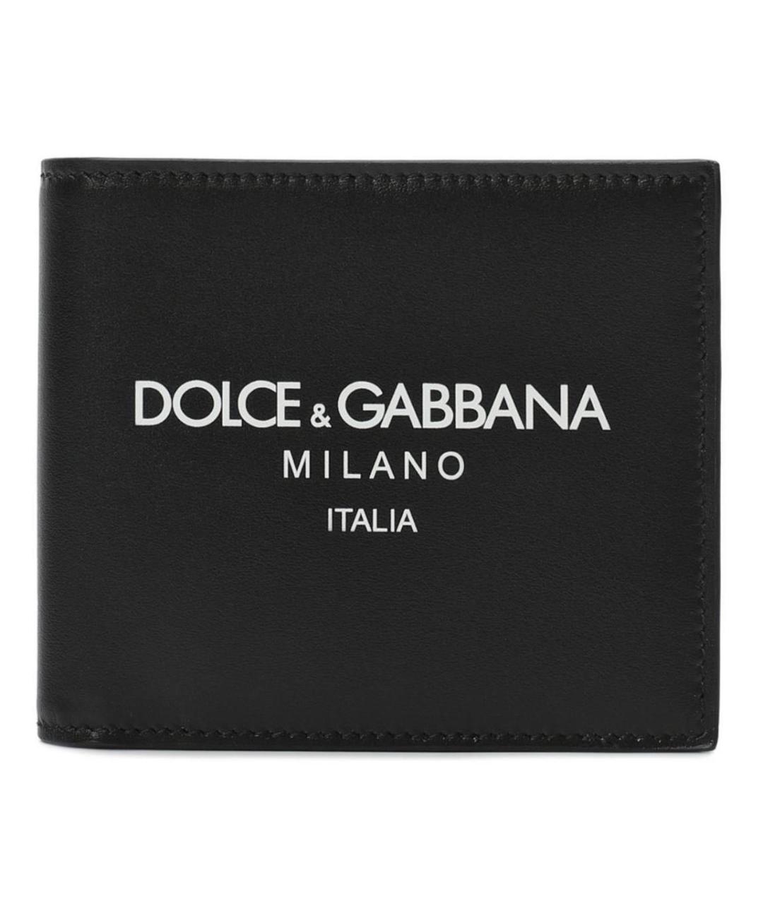 DOLCE&GABBANA Черный кожаный кошелек, фото 1