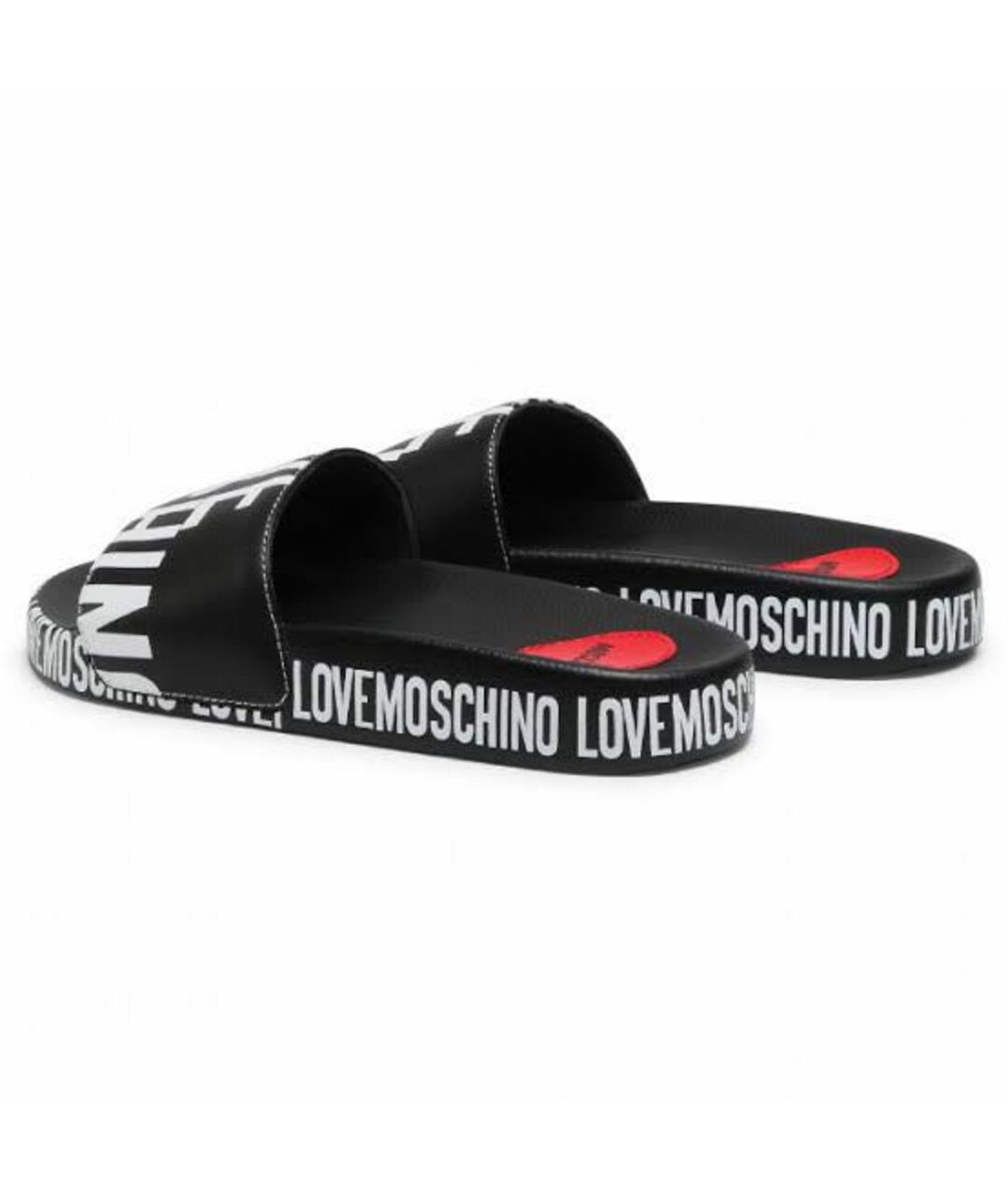 LOVE MOSCHINO Черные шлепанцы из искусственной кожи, фото 3