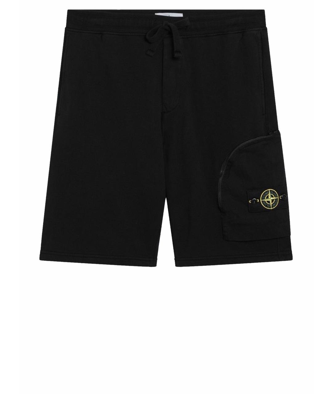 STONE ISLAND Черные хлопковые повседневные брюки, фото 1