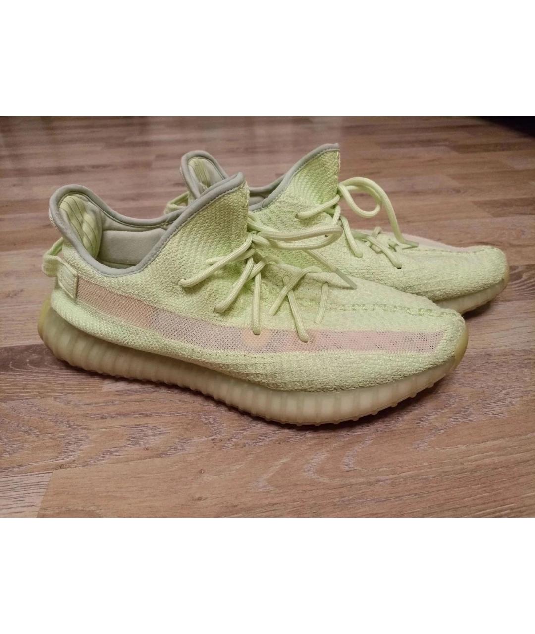 ADIDAS YEEZY Салатовые синтетические высокие кроссовки / кеды, фото 2