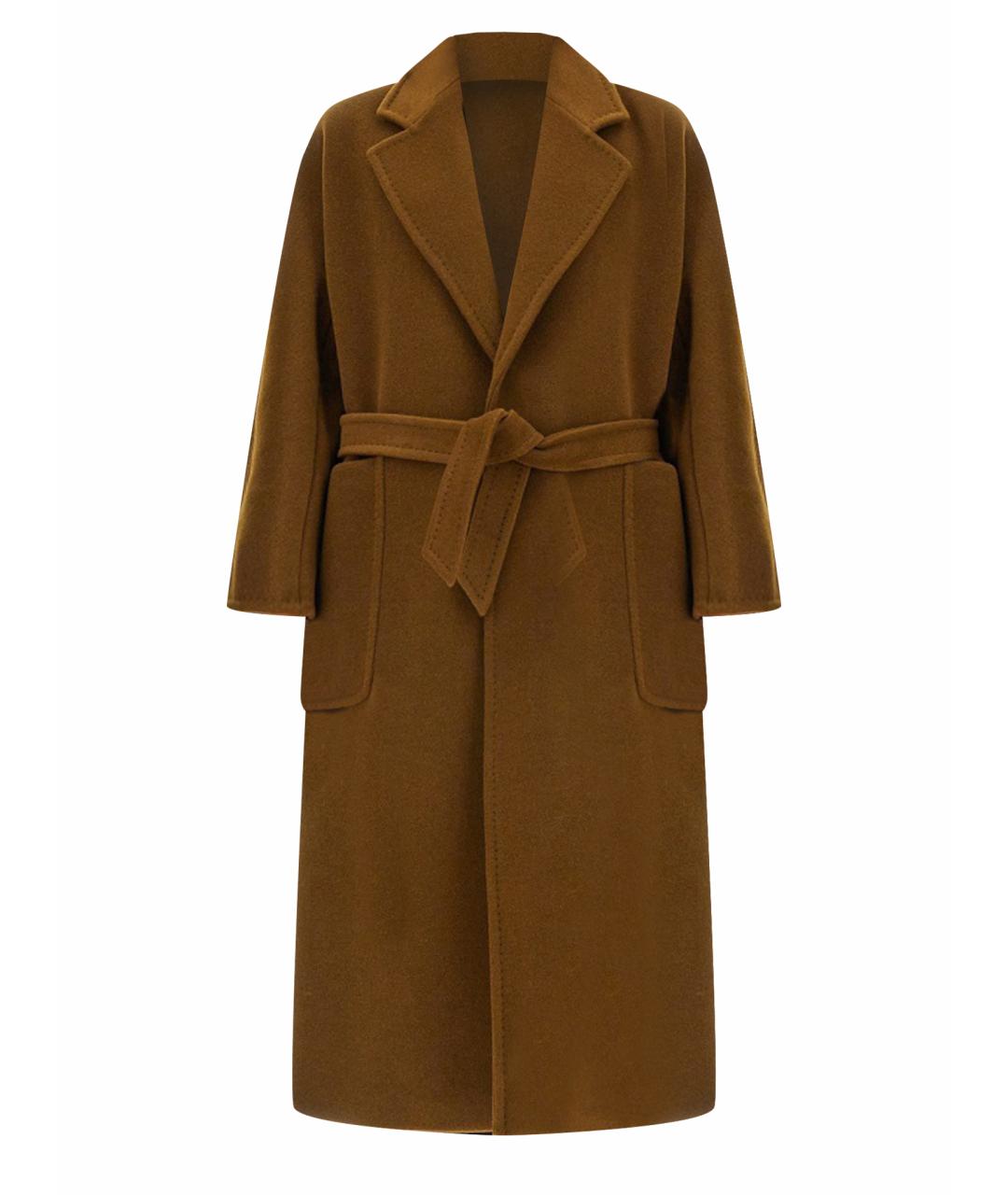 MAX MARA Коричневое шерстяное пальто, фото 1