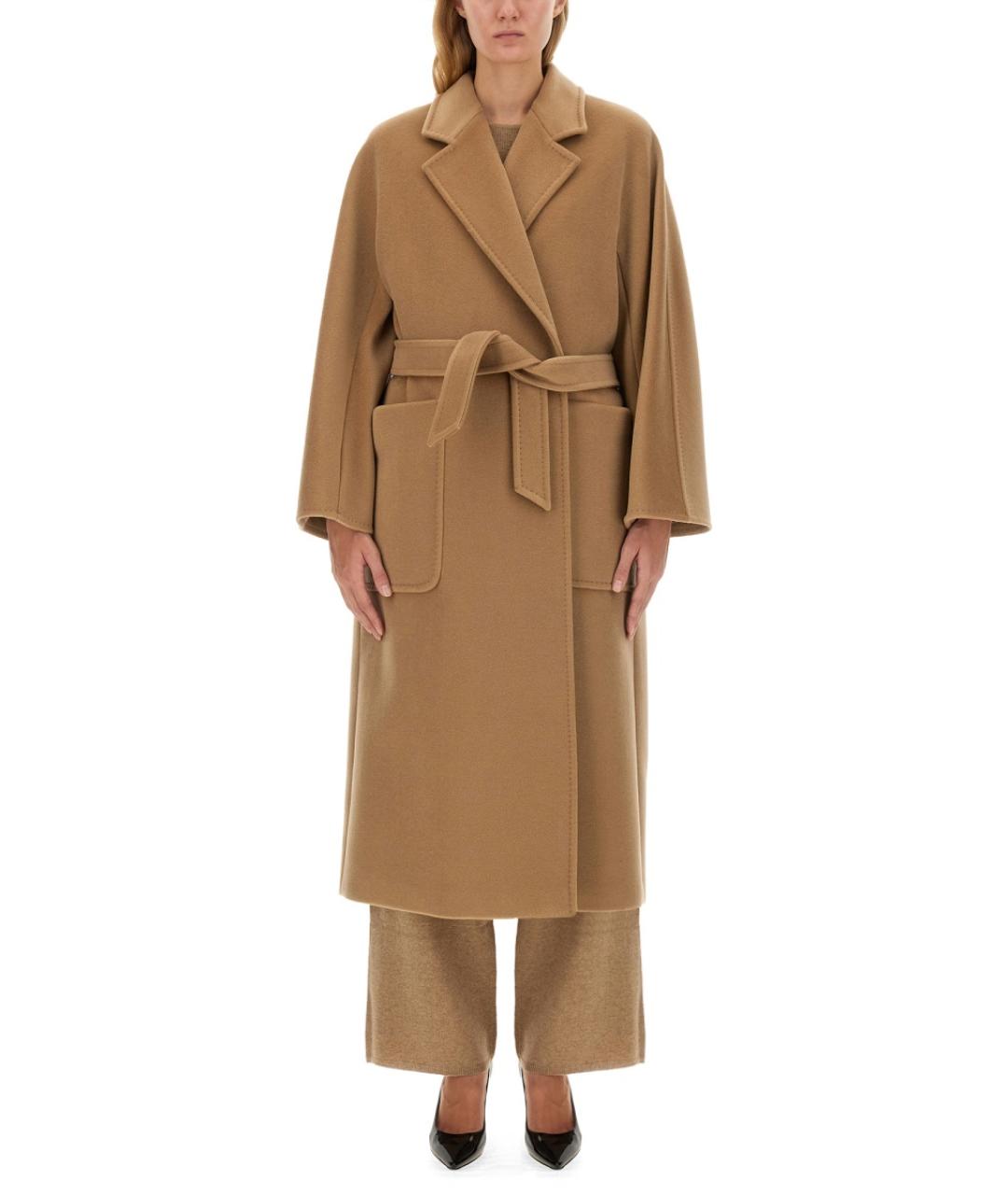 MAX MARA Бежевое шерстяное пальто, фото 5