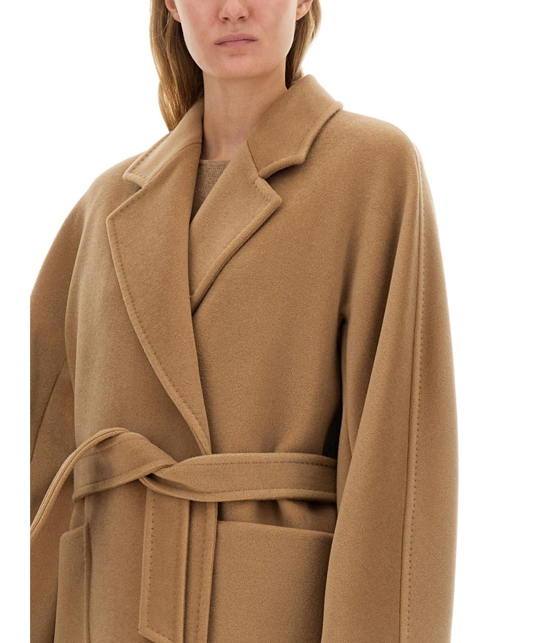 MAX MARA Бежевое шерстяное пальто, фото 4