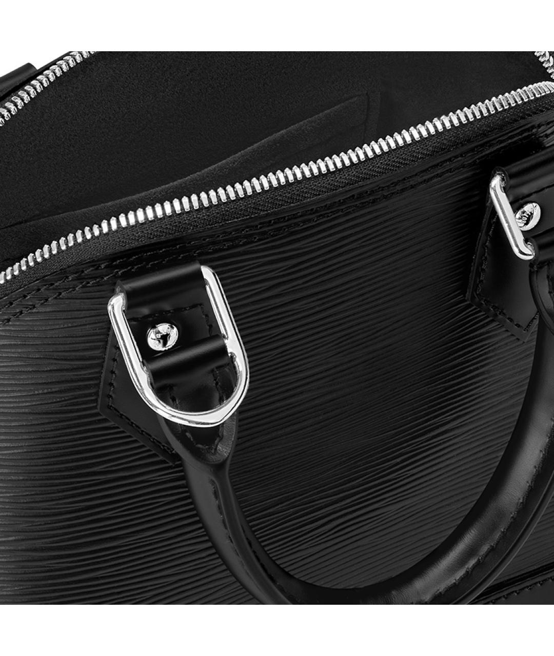 LOUIS VUITTON Черная кожаная сумка через плечо, фото 5