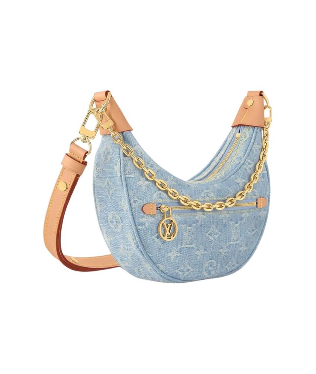 LOUIS VUITTON Голубая деним сумка через плечо, фото 2