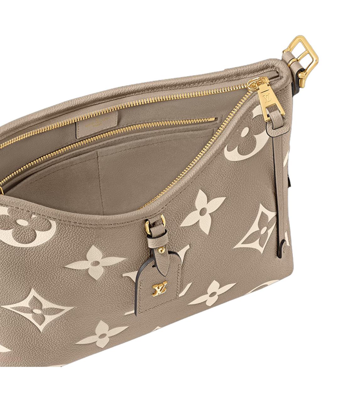 LOUIS VUITTON Бежевая кожаная сумка через плечо, фото 6