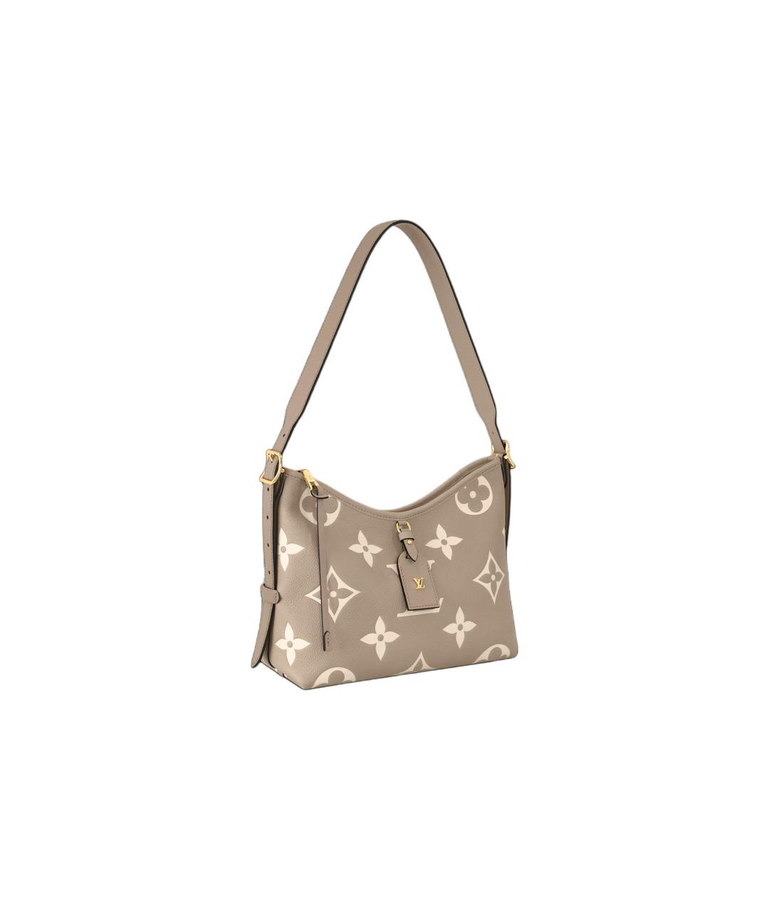 LOUIS VUITTON Бежевая кожаная сумка через плечо, фото 2