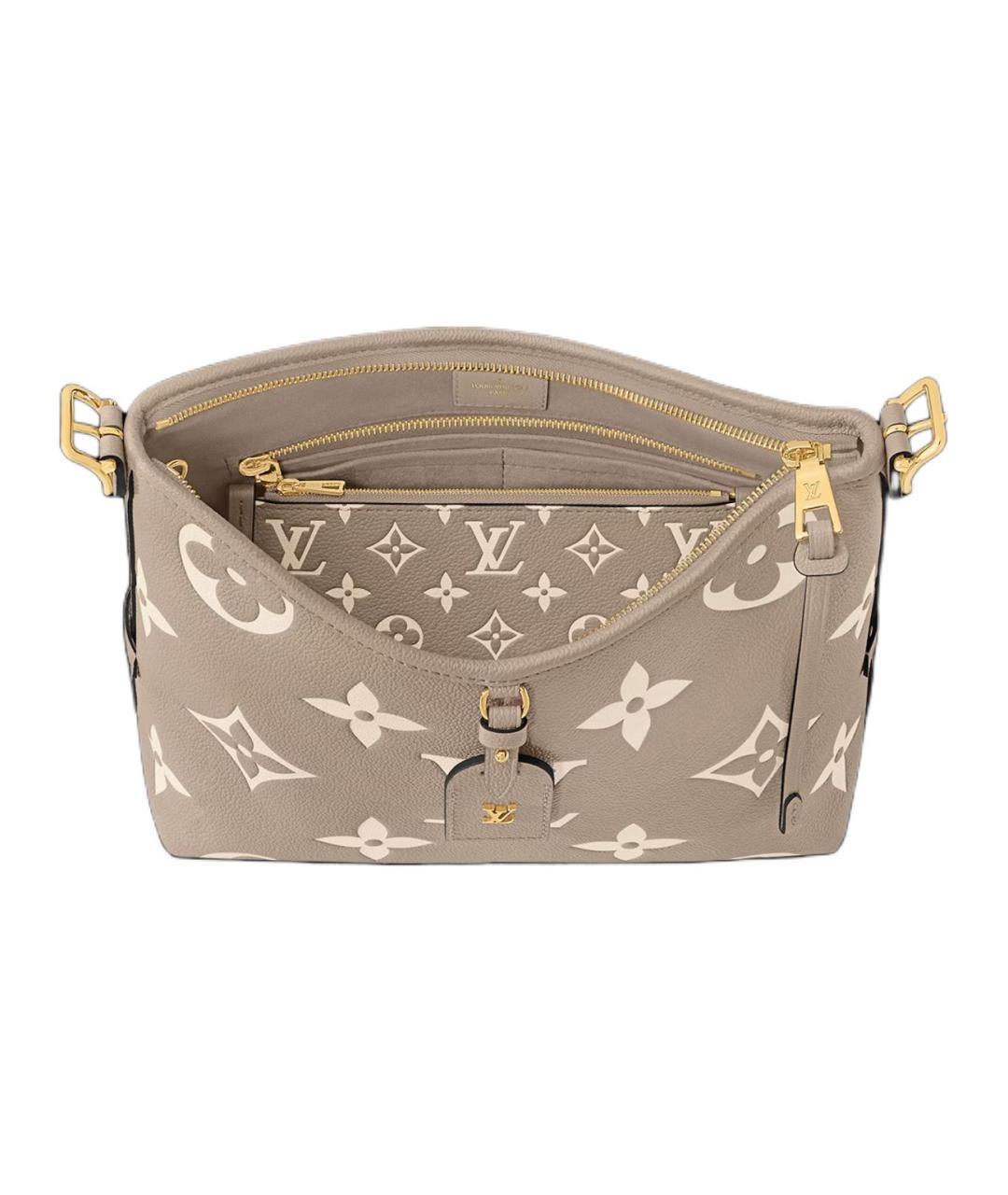 LOUIS VUITTON Бежевая кожаная сумка через плечо, фото 4