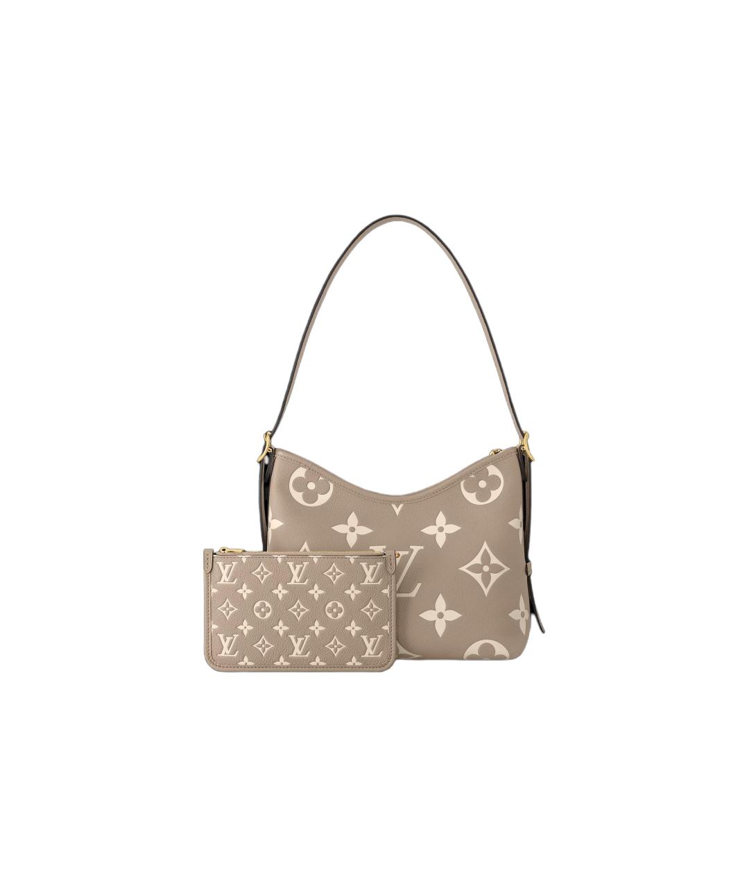 LOUIS VUITTON Бежевая кожаная сумка через плечо, фото 3