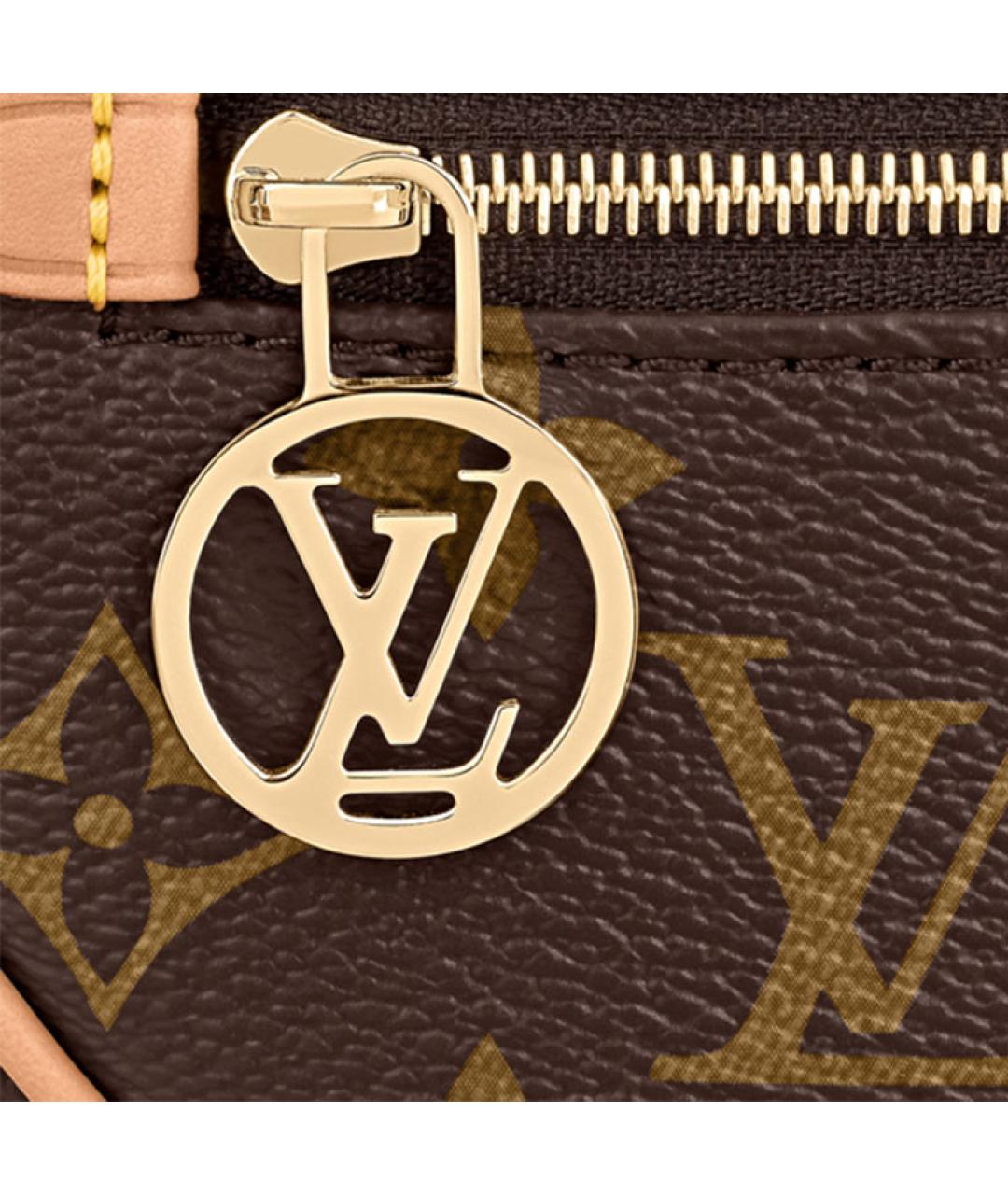 LOUIS VUITTON Коричневая кожаная сумка через плечо, фото 6