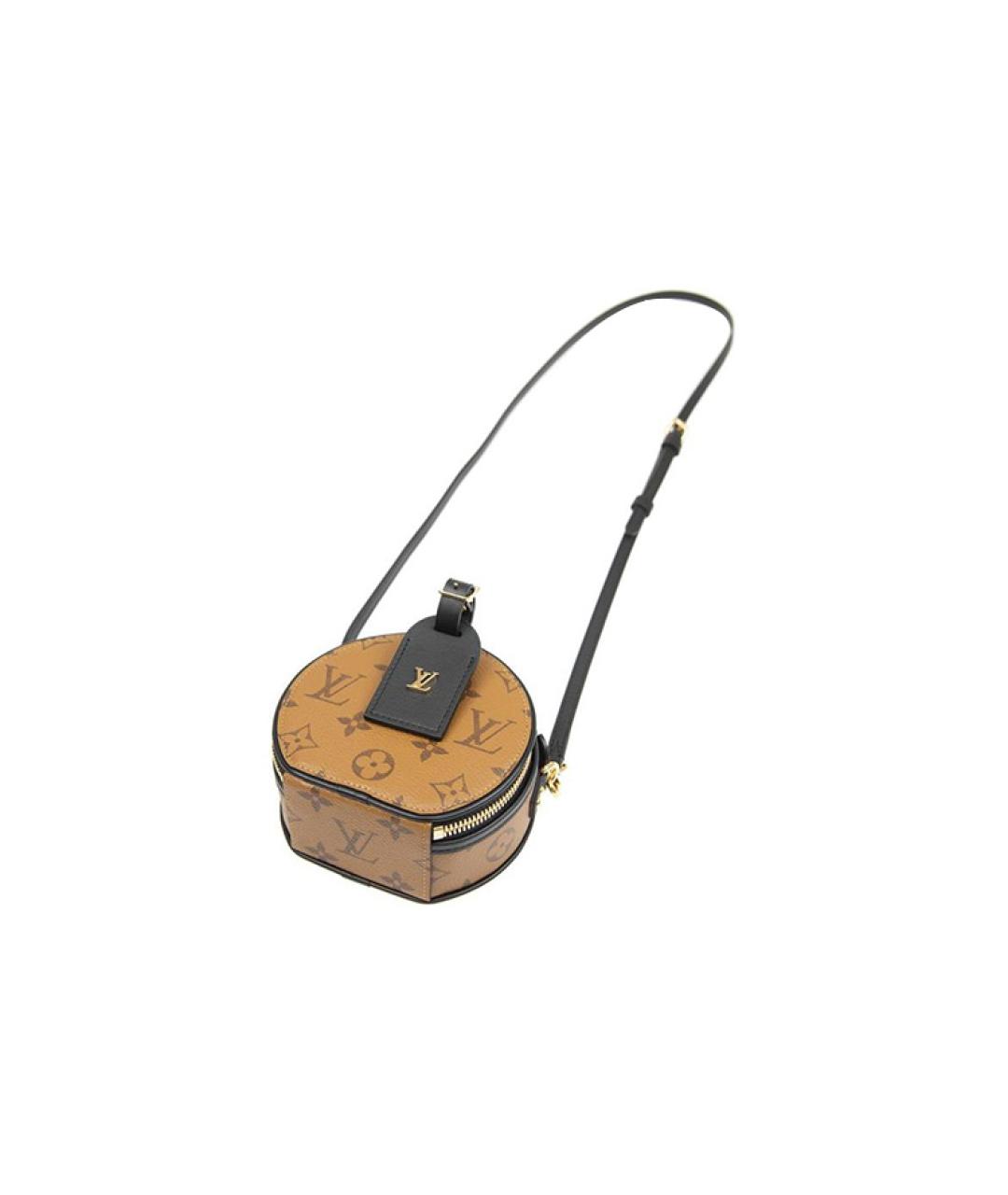 LOUIS VUITTON Коричневая кожаная сумка через плечо, фото 5