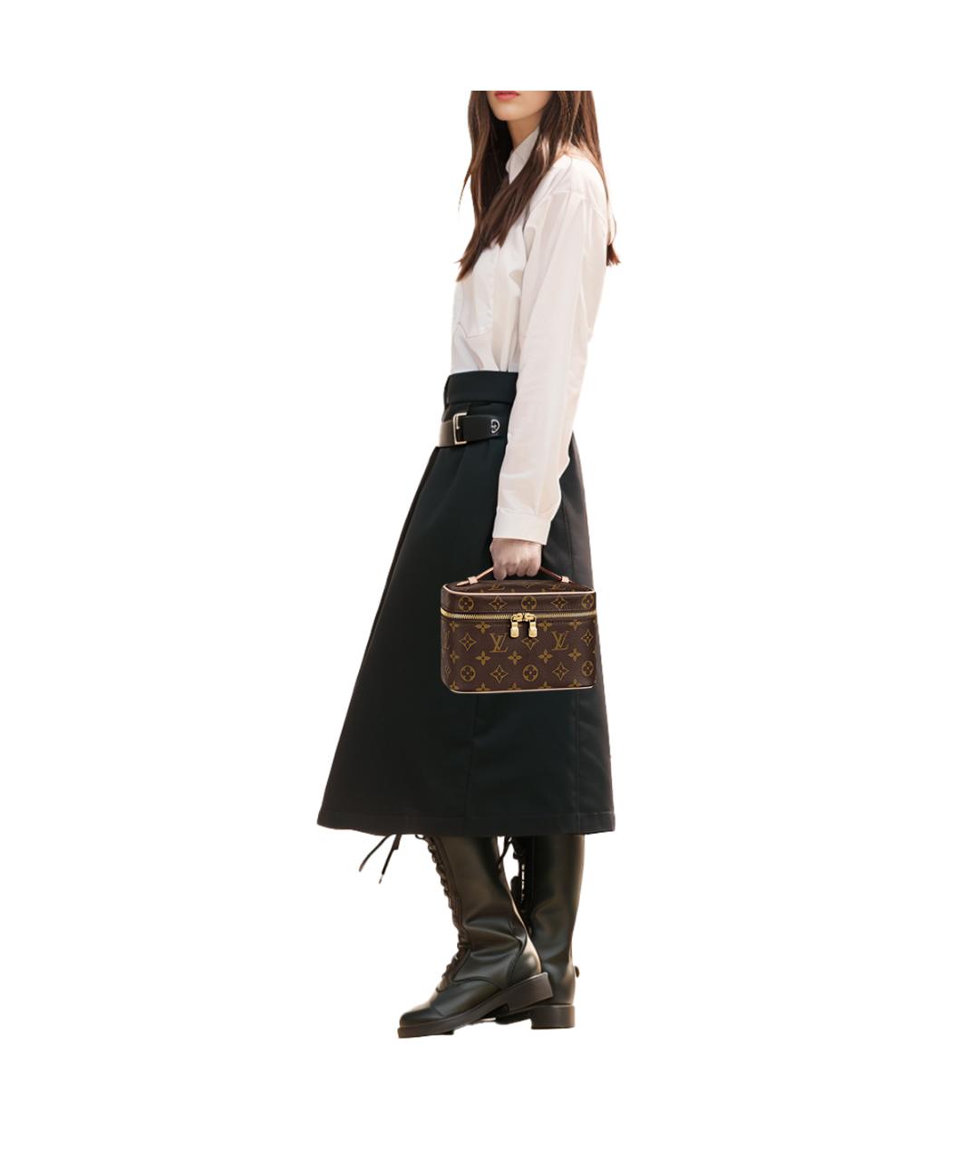 LOUIS VUITTON Коричневая кожаная сумка через плечо, фото 6